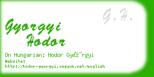 gyorgyi hodor business card
